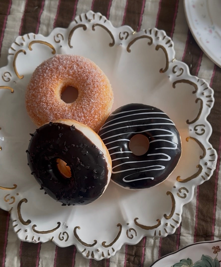 Set of 3 Fake Food Donuts Plate