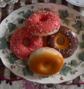 Set of 4 Fake food donuts plate