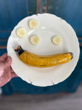 Fake food plate- Paper mache banana with banana slices