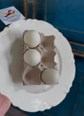Fake Food Plate- 3 eggs in an egg carton