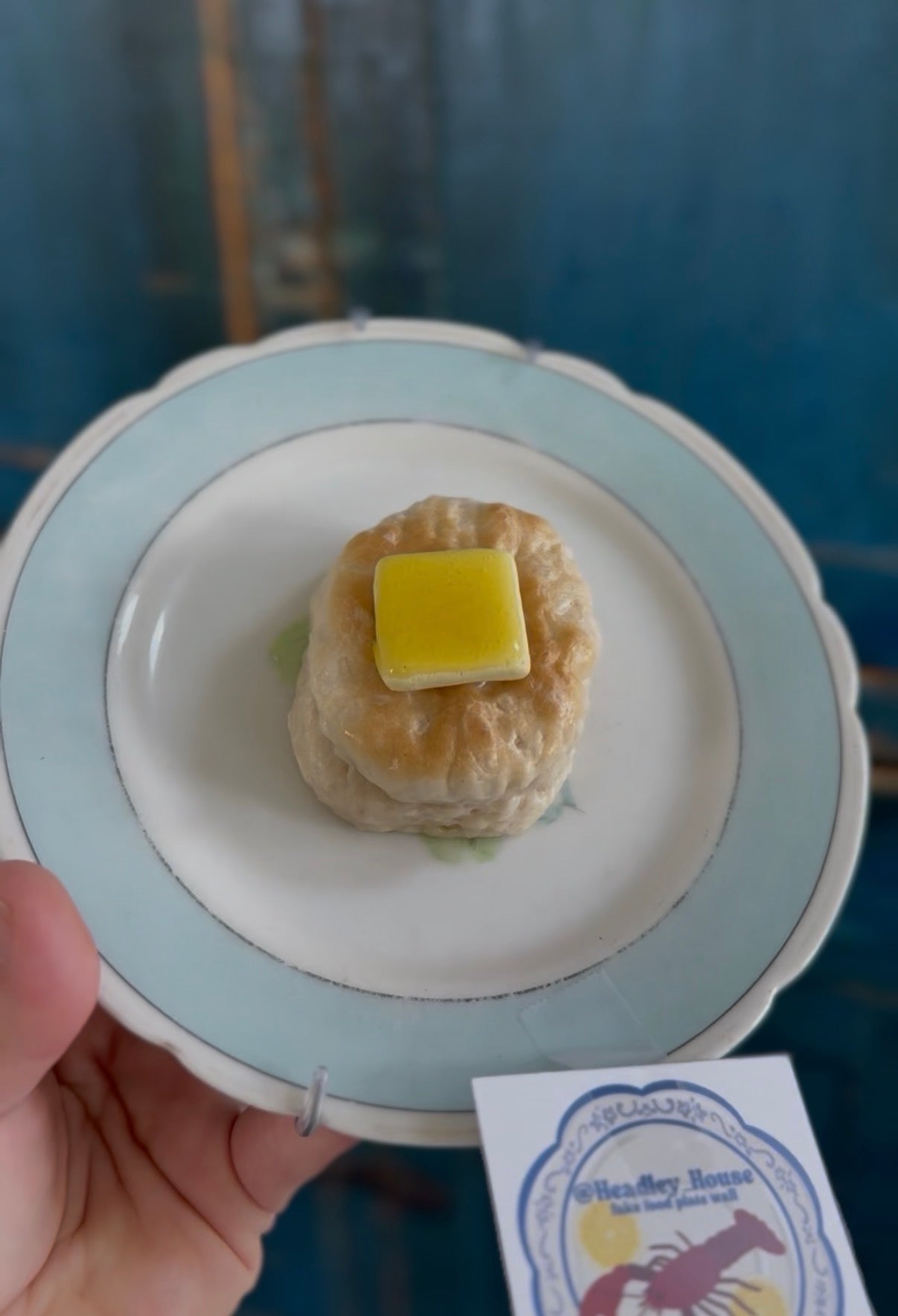 Fake Food Plate- Biscuit w/Butter
