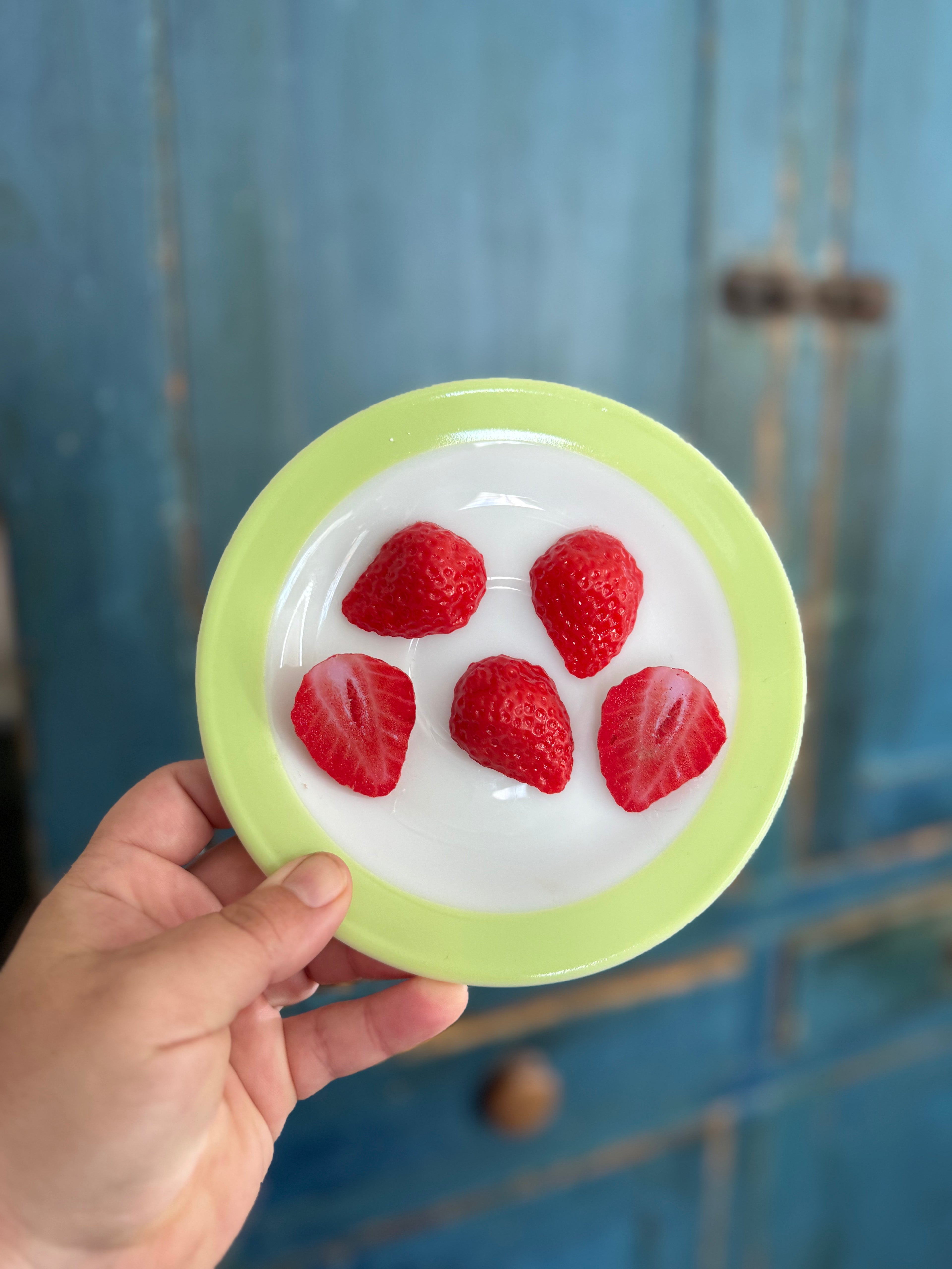 Fake Food Plate- Sliced Strawberries