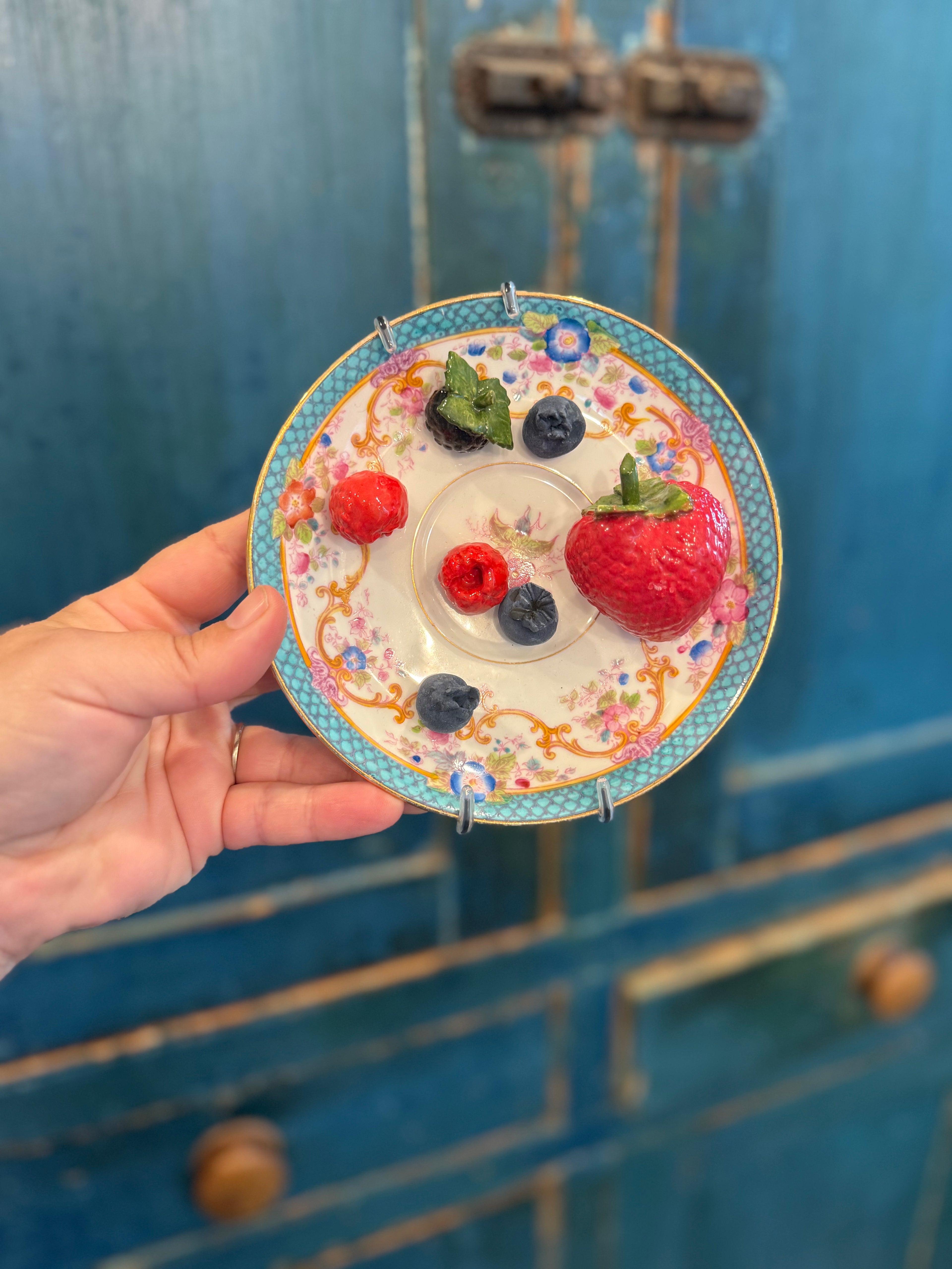 Fake Food Plate- Ceramic Fruits