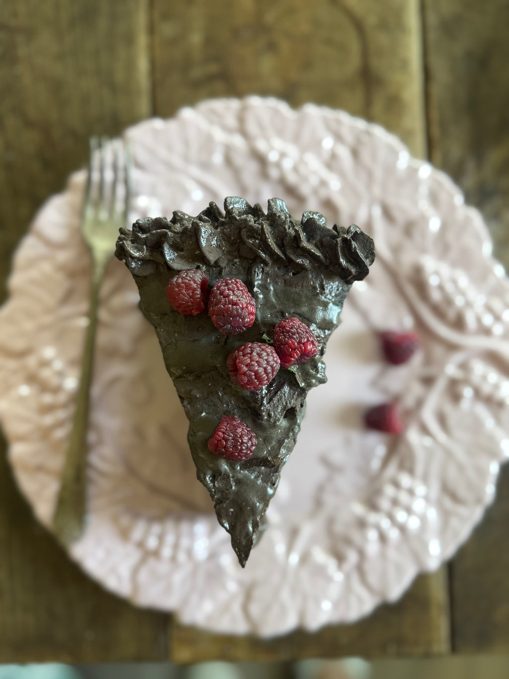 Chocolate Cake Fake Food Plate