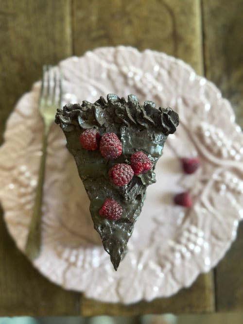 Chocolate Cake Fake Food Plate