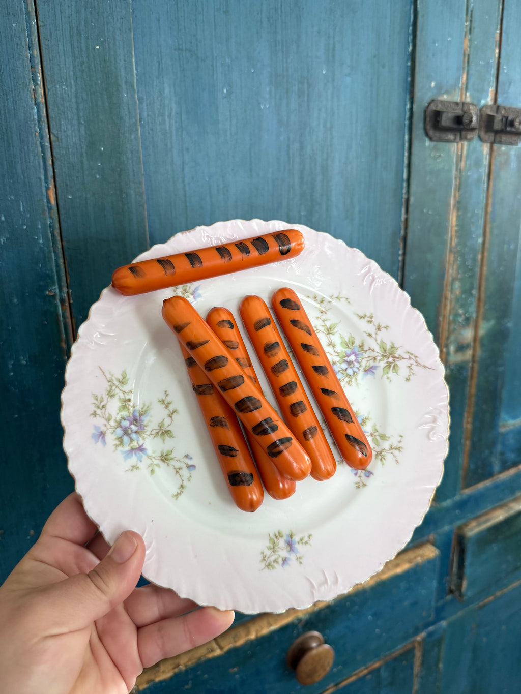 Fake food plate- Grilled Hot Dogs