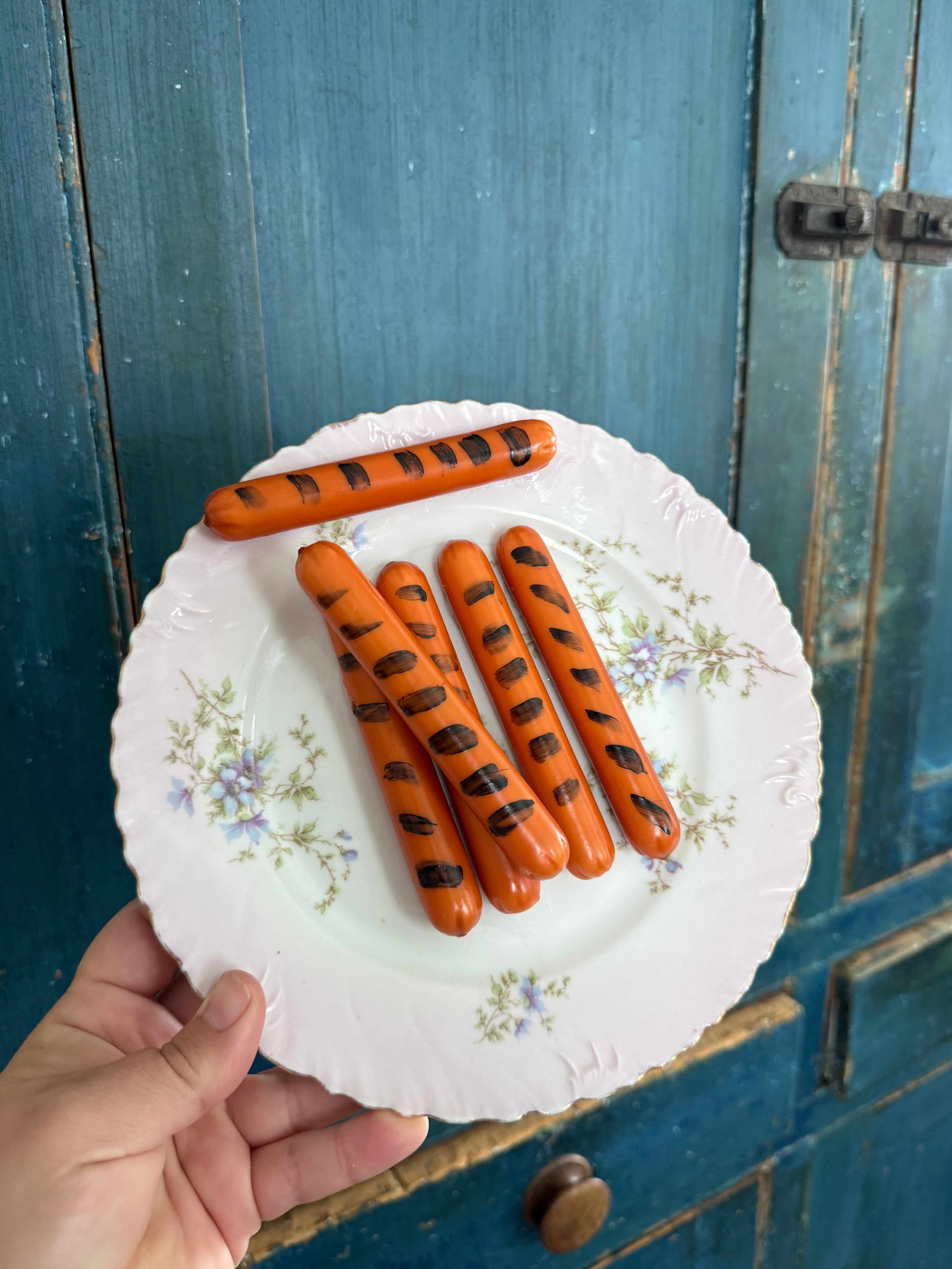 Fake food plate- Grilled Hot Dogs