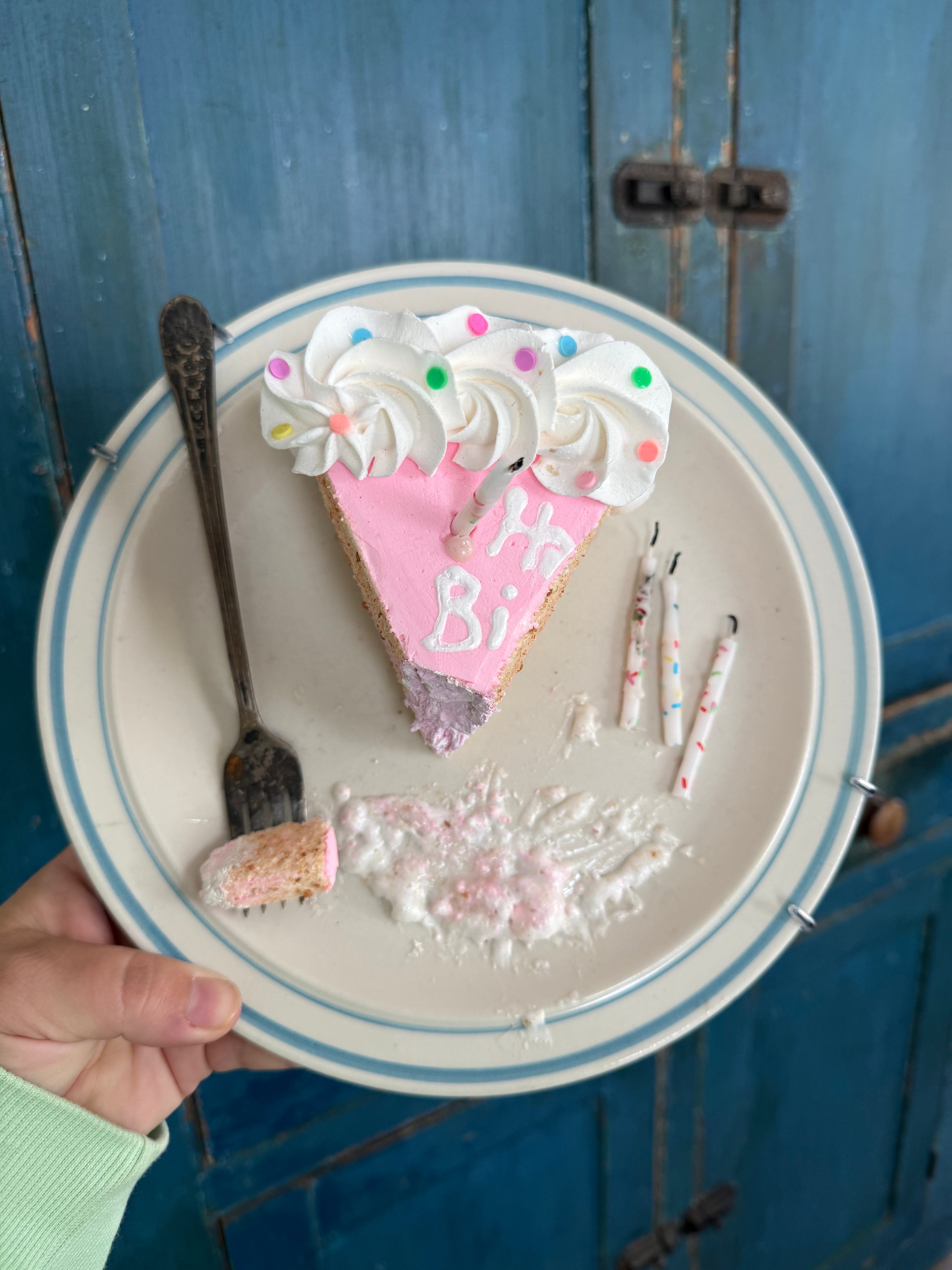 Fake Food Plate- Birthday Cake