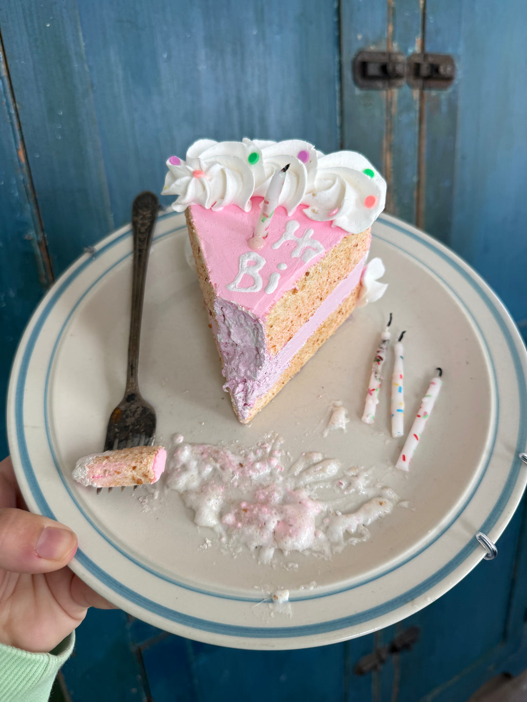 Fake Food Plate- Birthday Cake