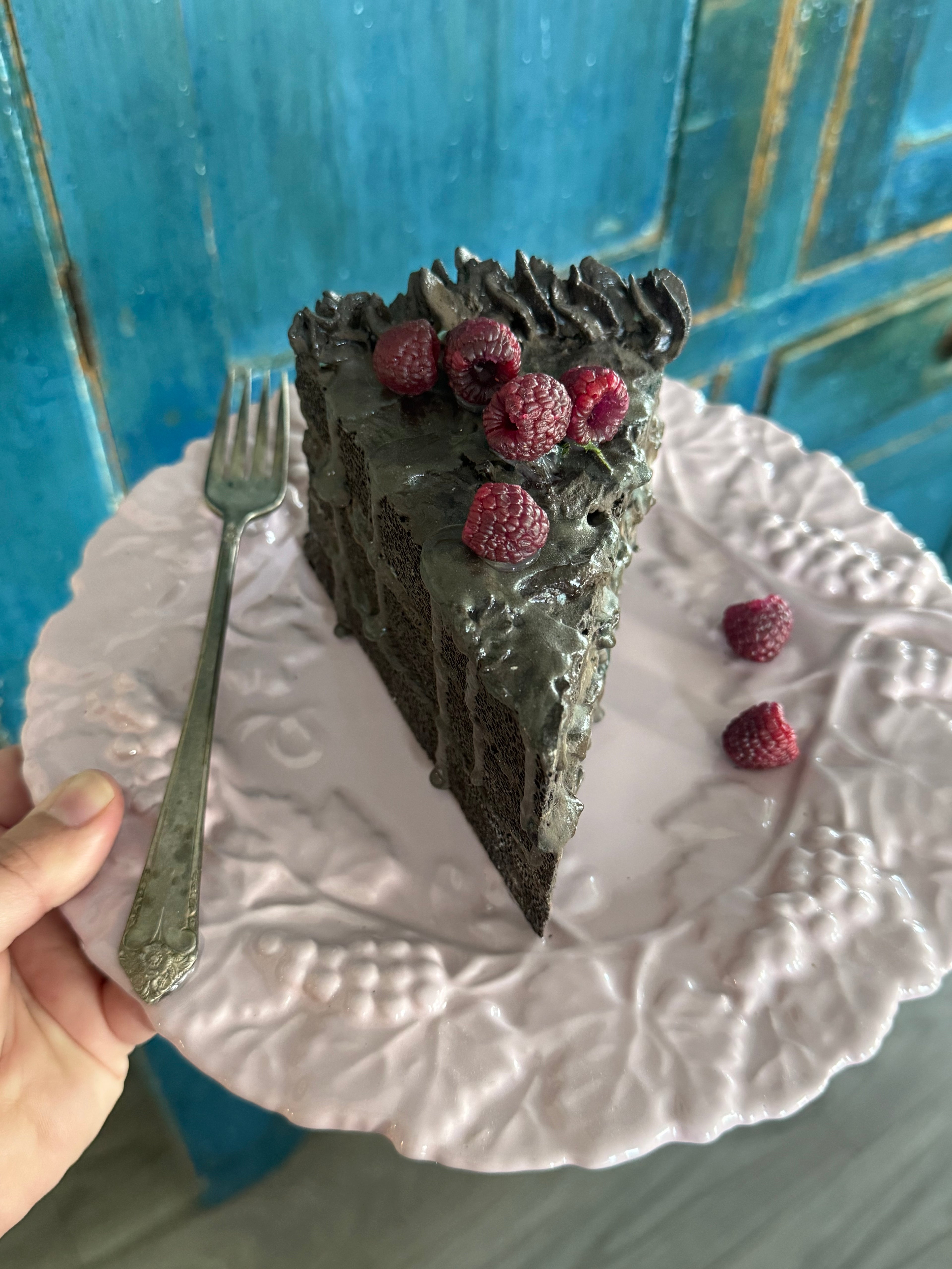 Chocolate Cake Fake Food Plate
