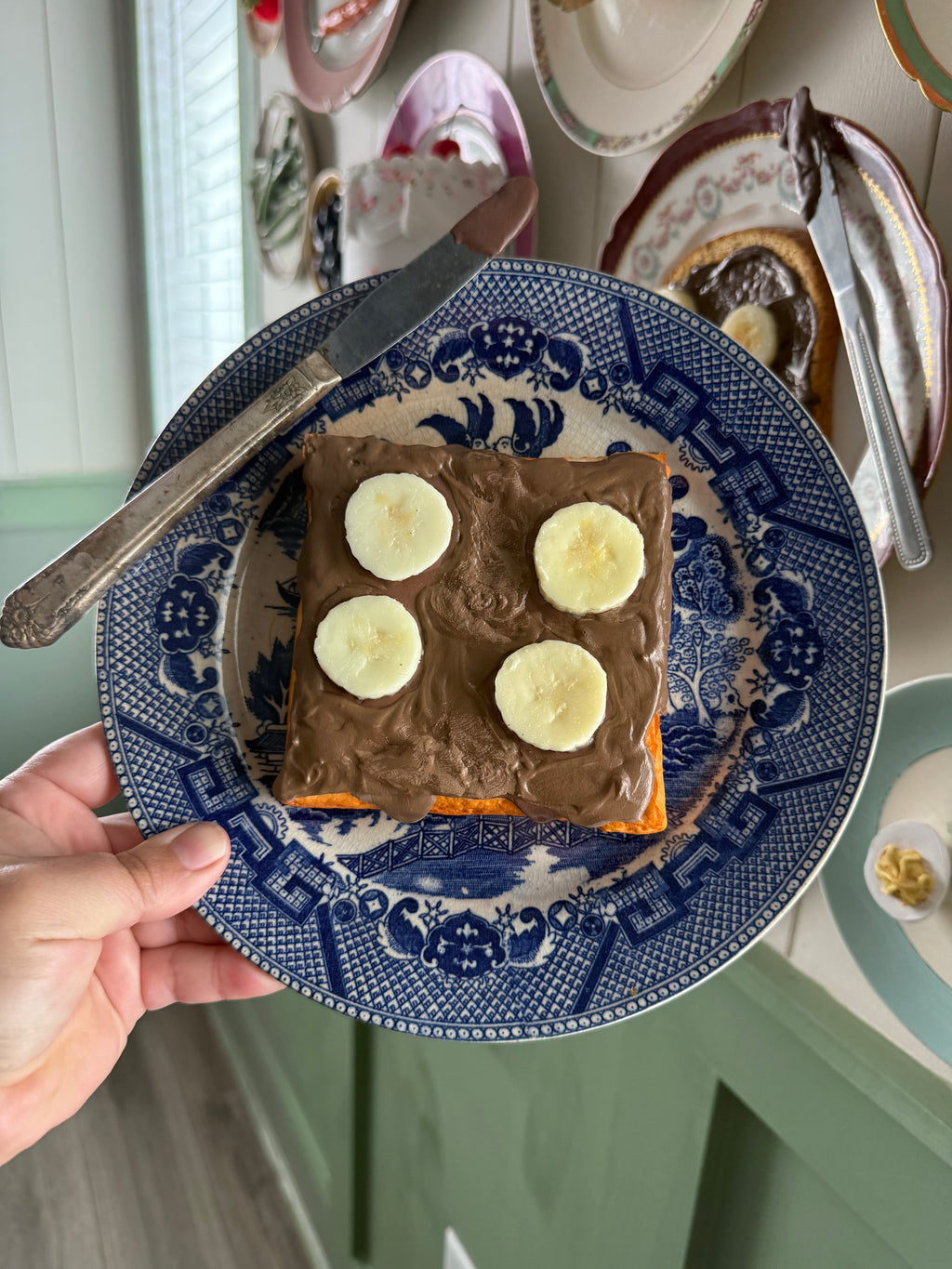 Nutella with Bananas- Fake Food Plate