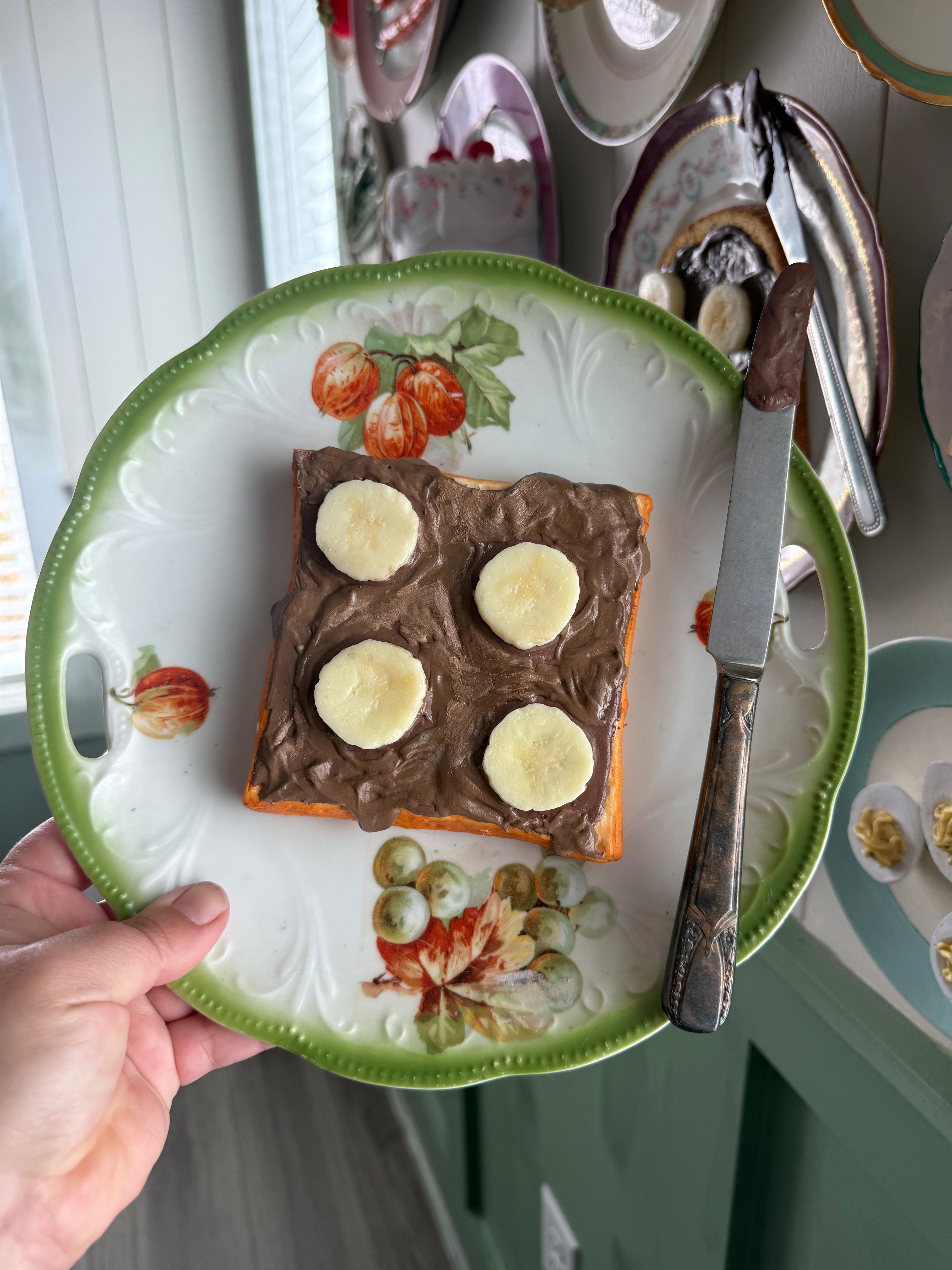 Nutella with Bananas- Fake Food Plate