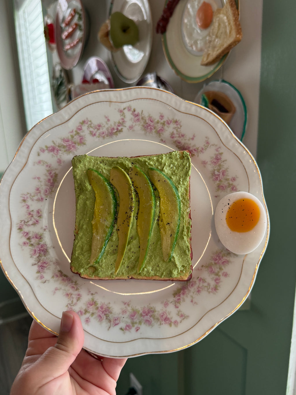 Sliced avocado toast- Fake food plate