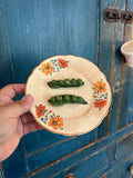 Ceramic Peas on Vintage Plate