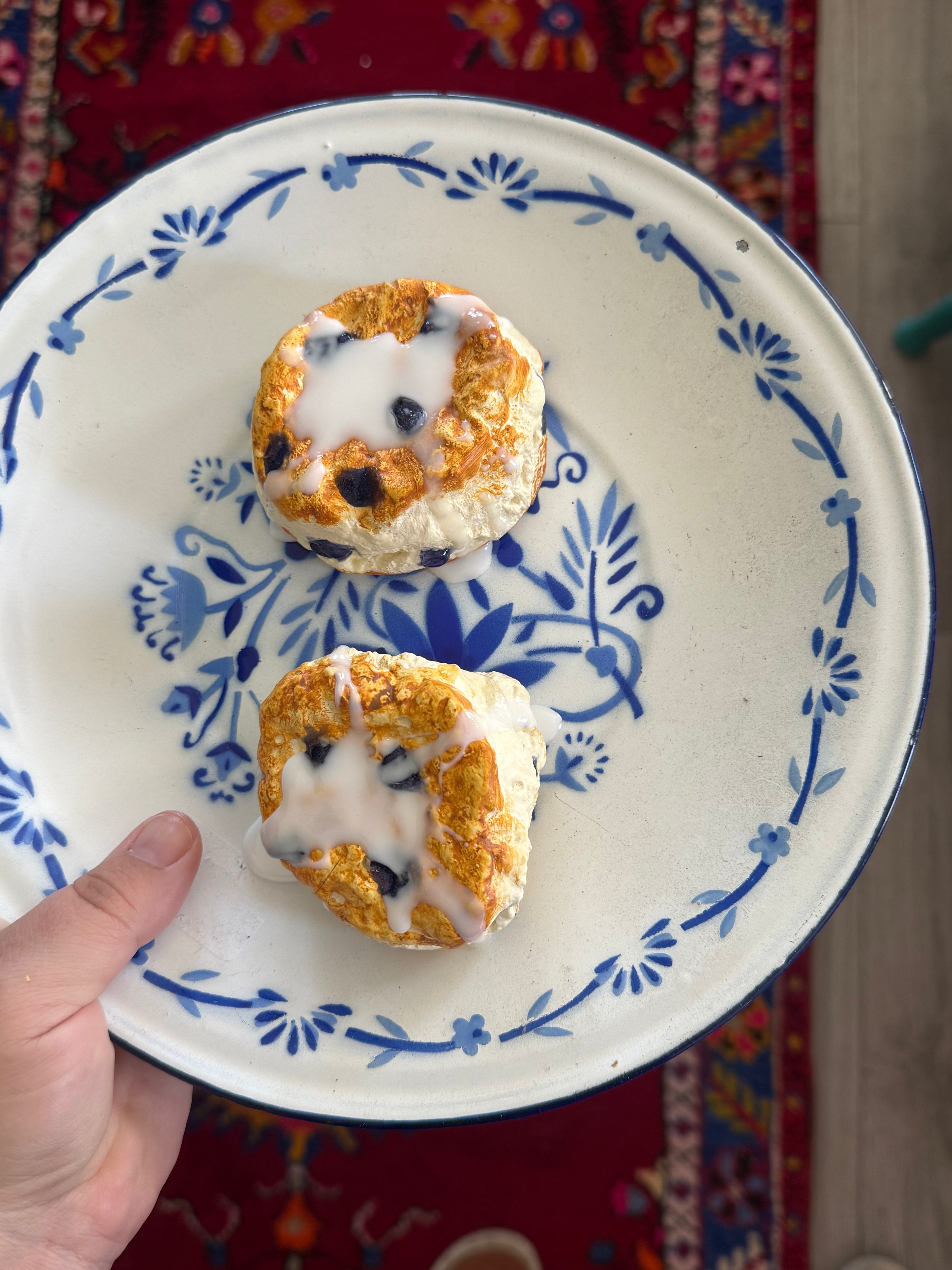 Blueberry biscuit vintage plate