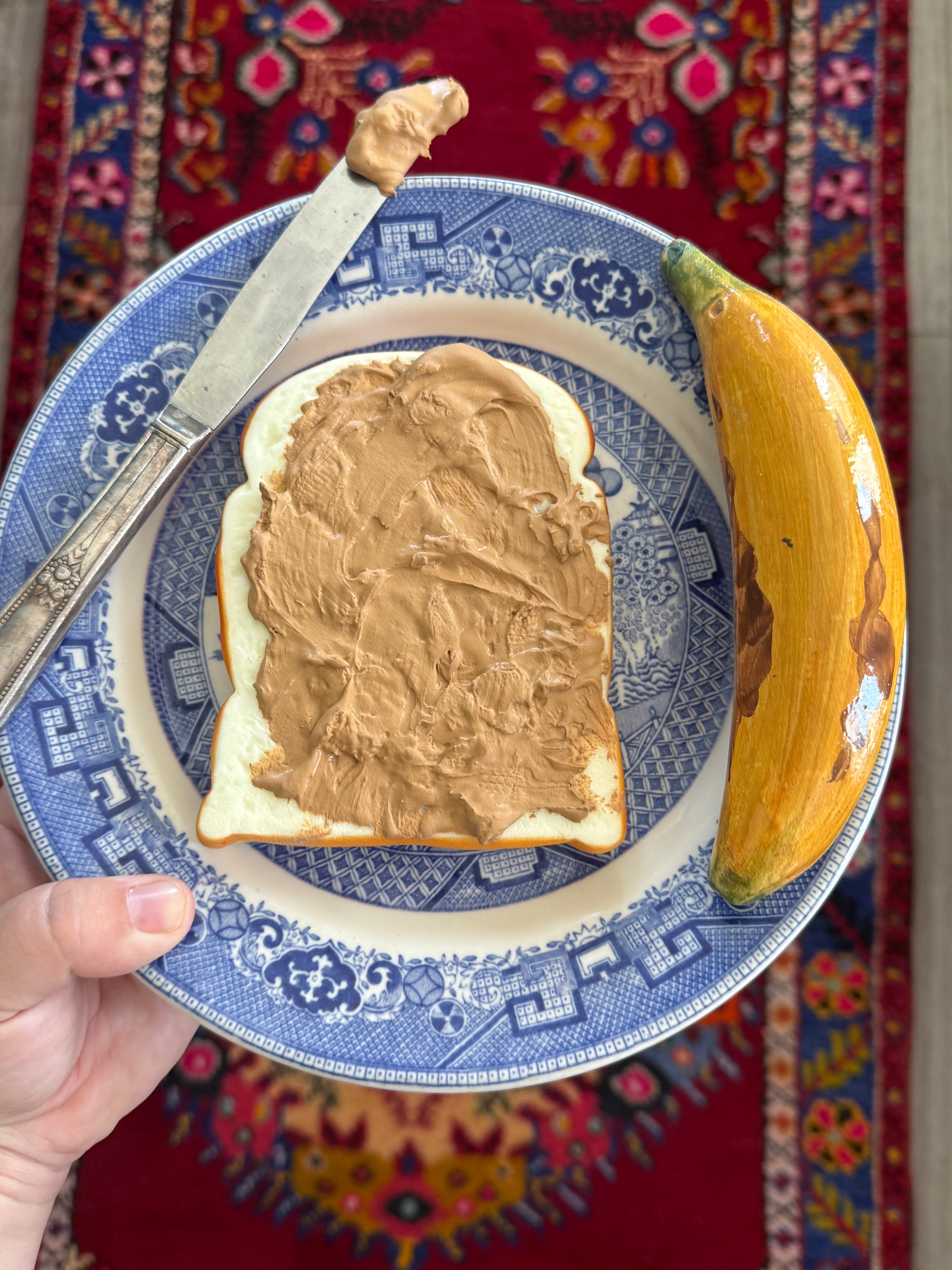 Peanut butter bread and banana