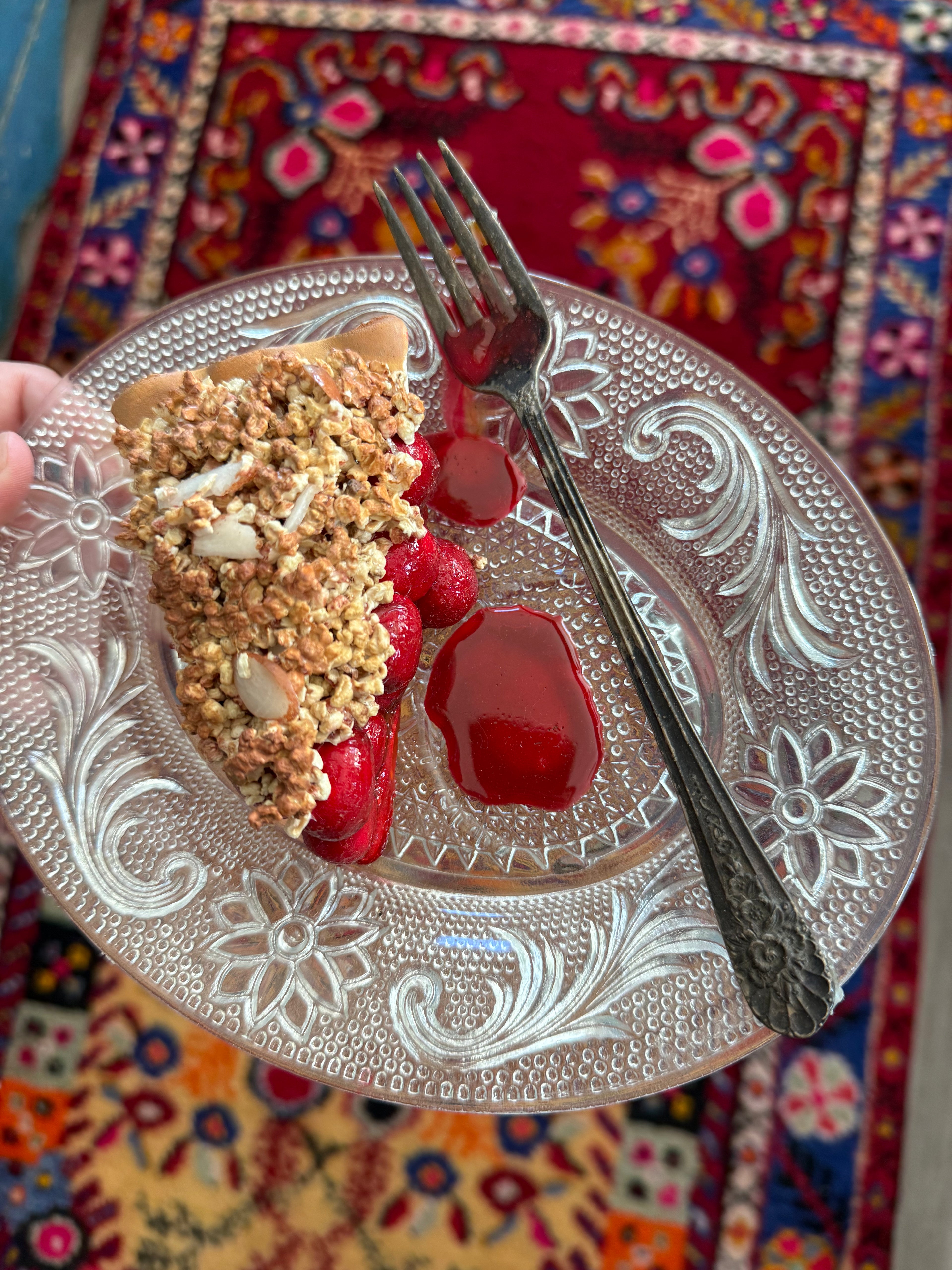 Cherry Pie Fake Food Plate