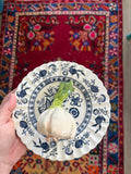 Ceramic garlic on Vintage Plate