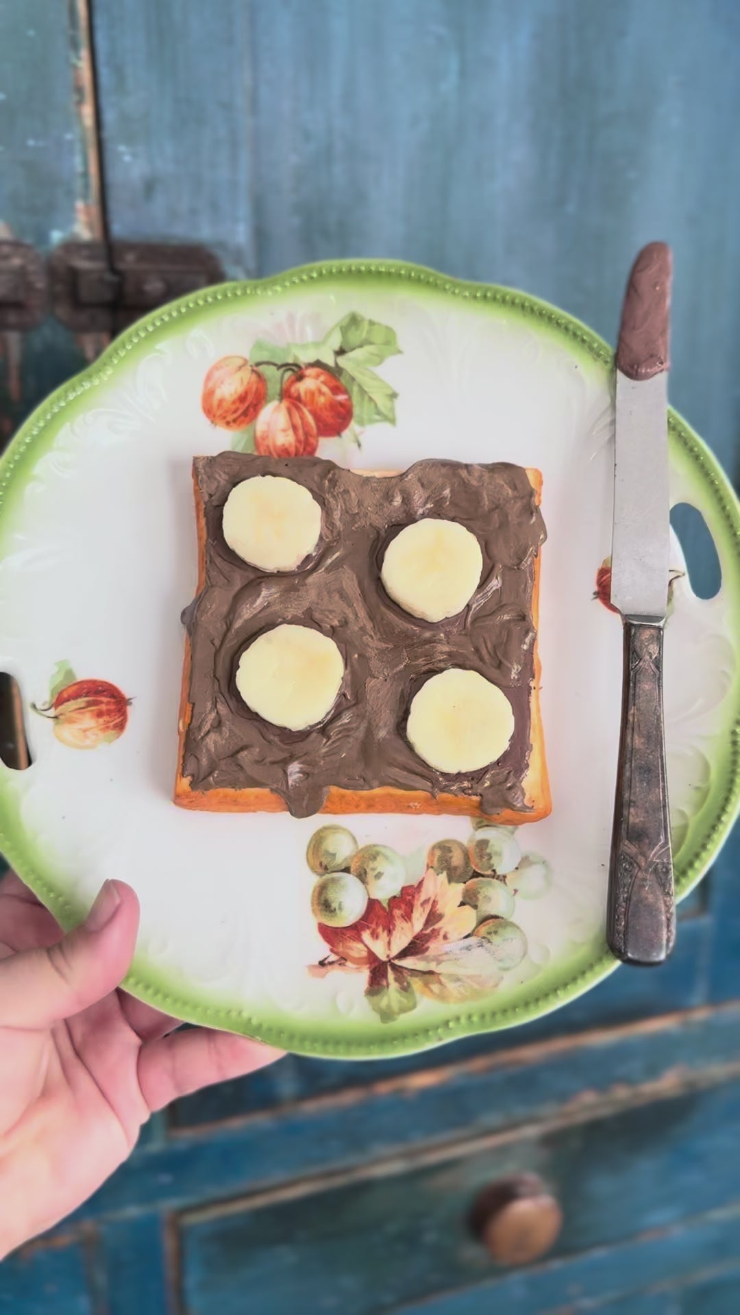 Nutella with Bananas- Fake Food Plate