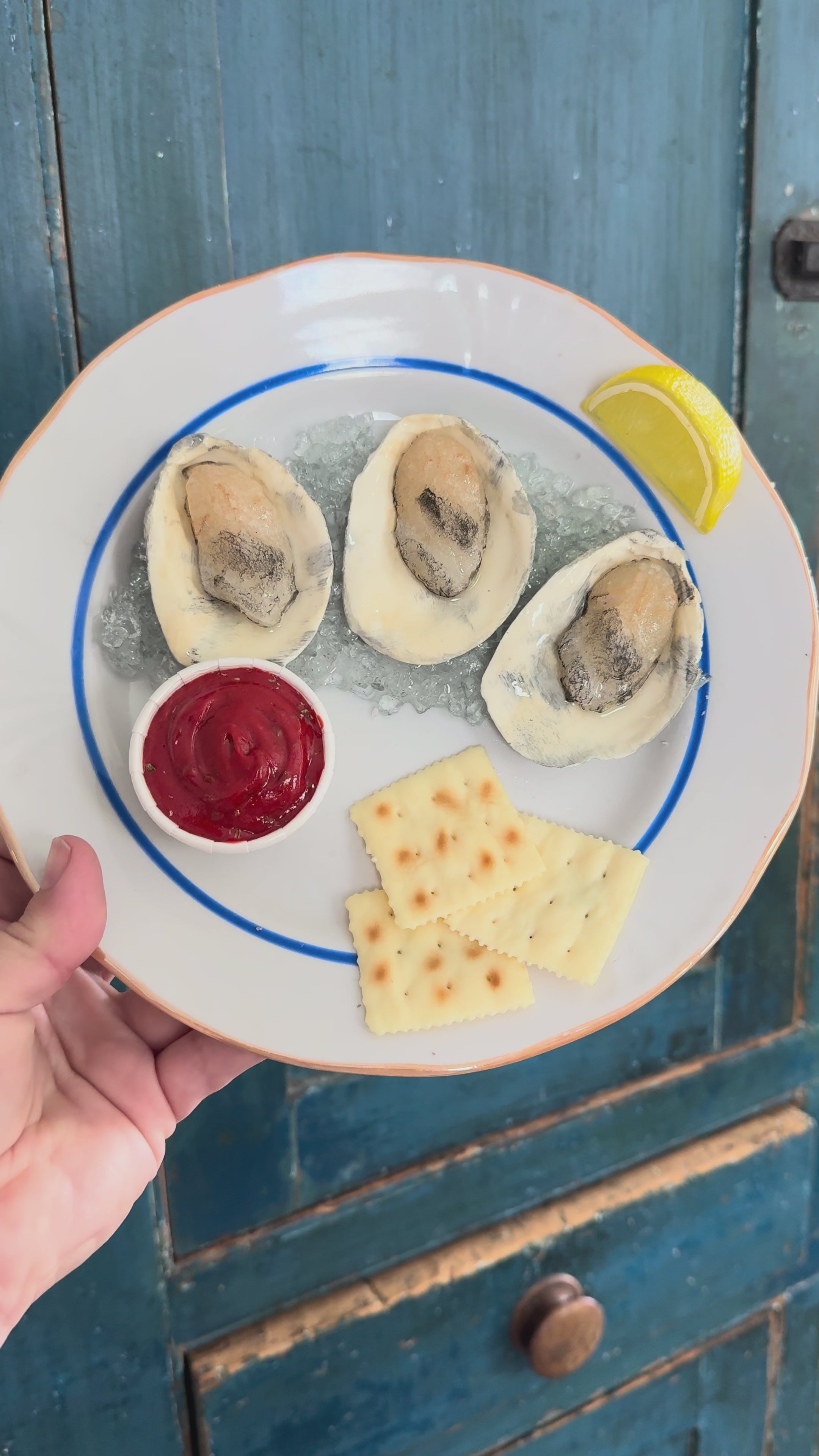 Fake Food Plate- Oysters