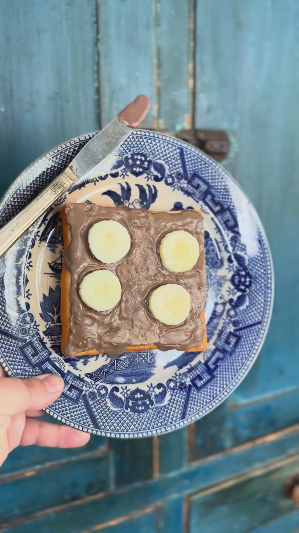 Nutella with Bananas- Fake Food Plate