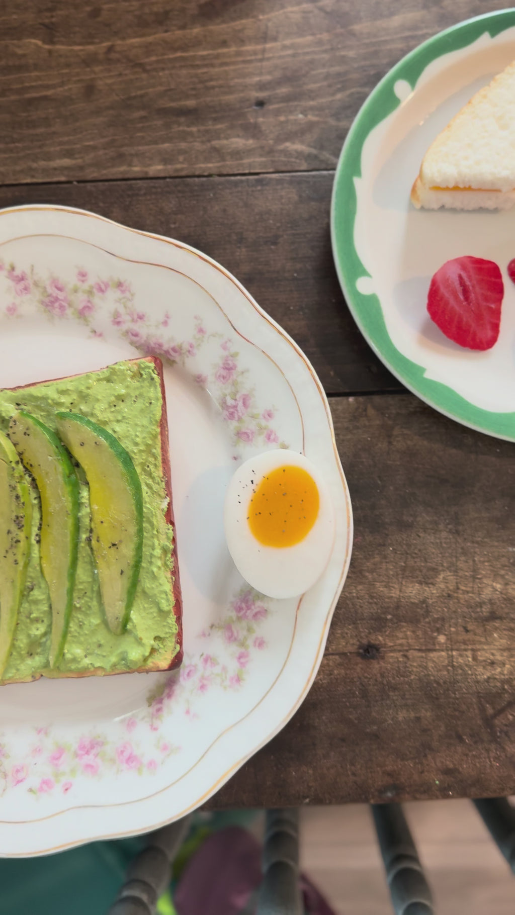 Sliced avocado toast- Fake food plate