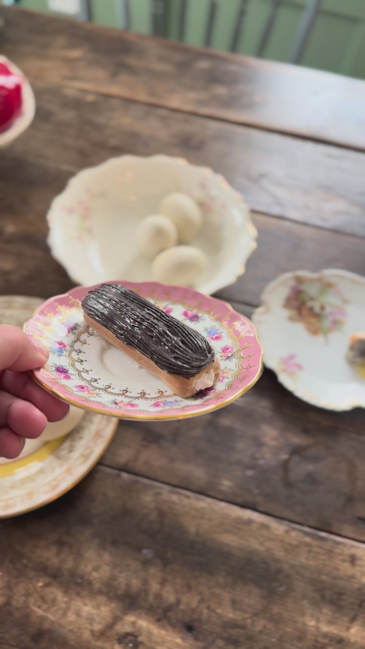 Chocolate Eclair Fake Food Plate