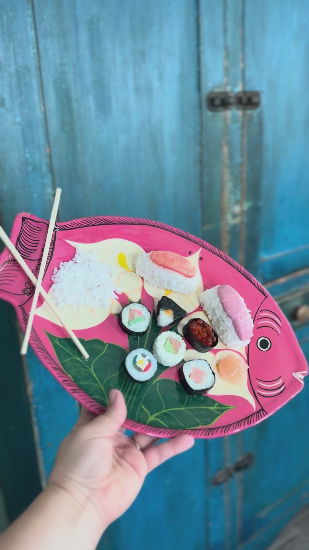 Fish with Sushi- Fake Food Plate