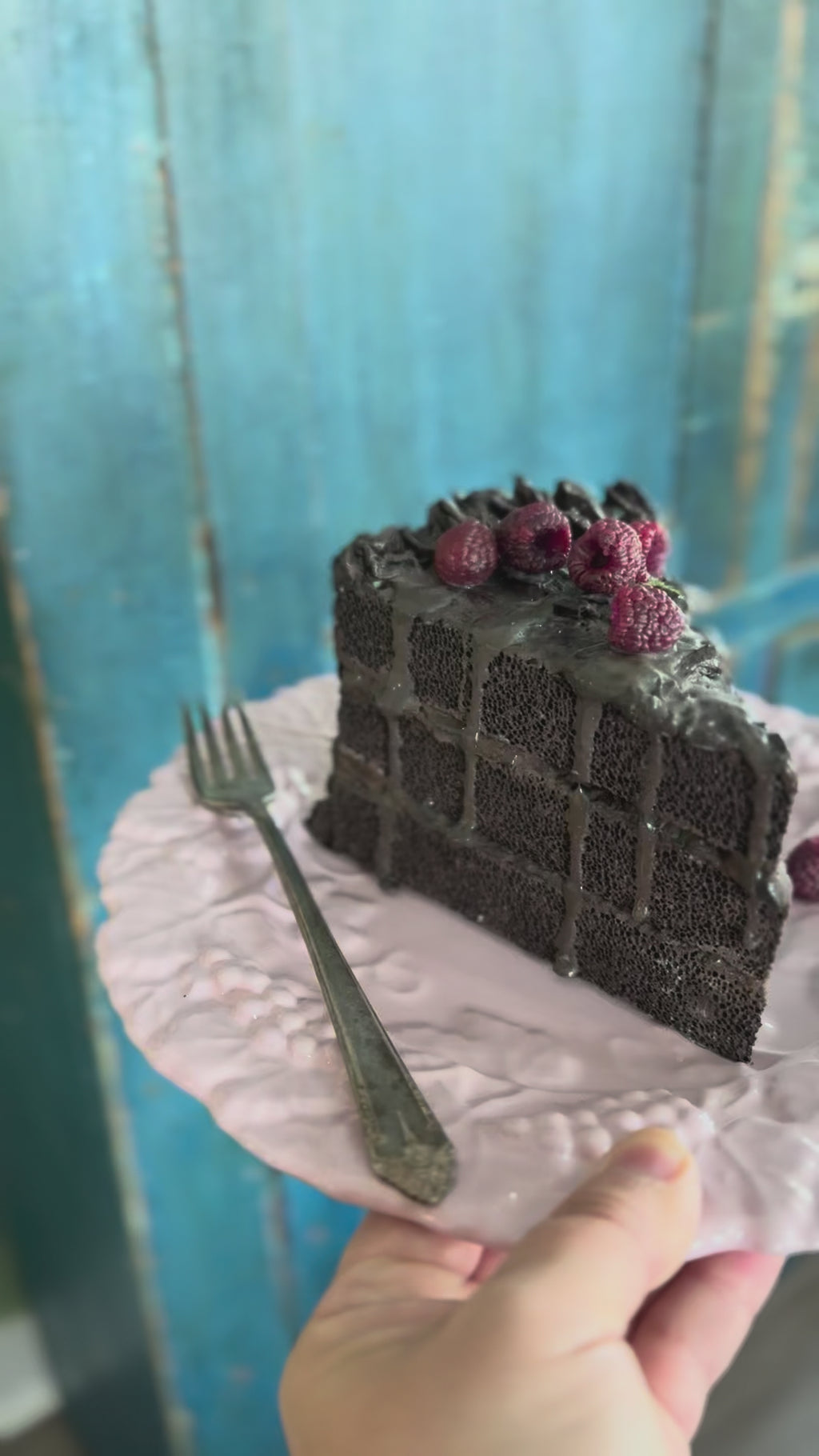 Chocolate Cake Fake Food Plate