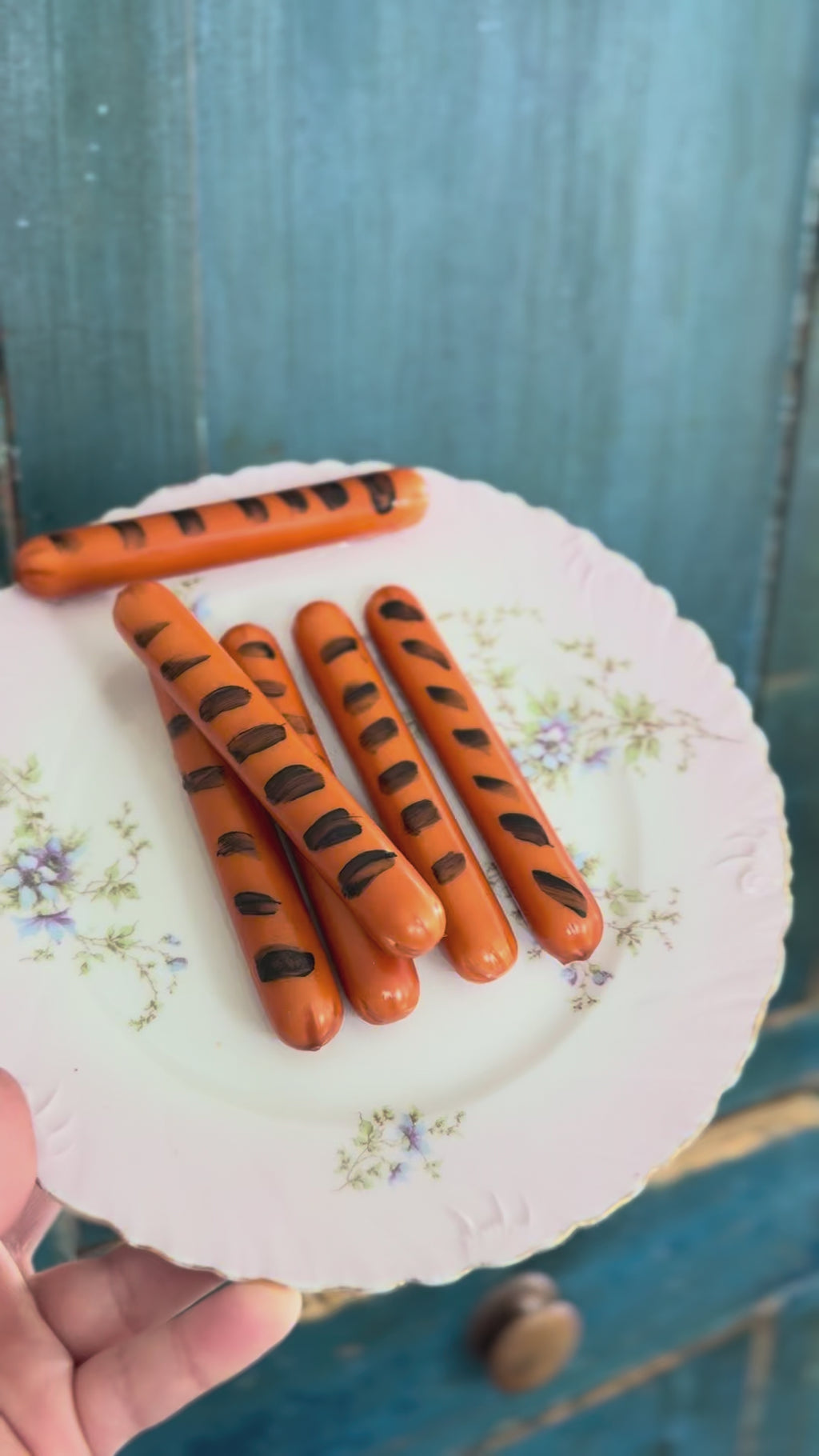 Fake food plate- Grilled Hot Dogs