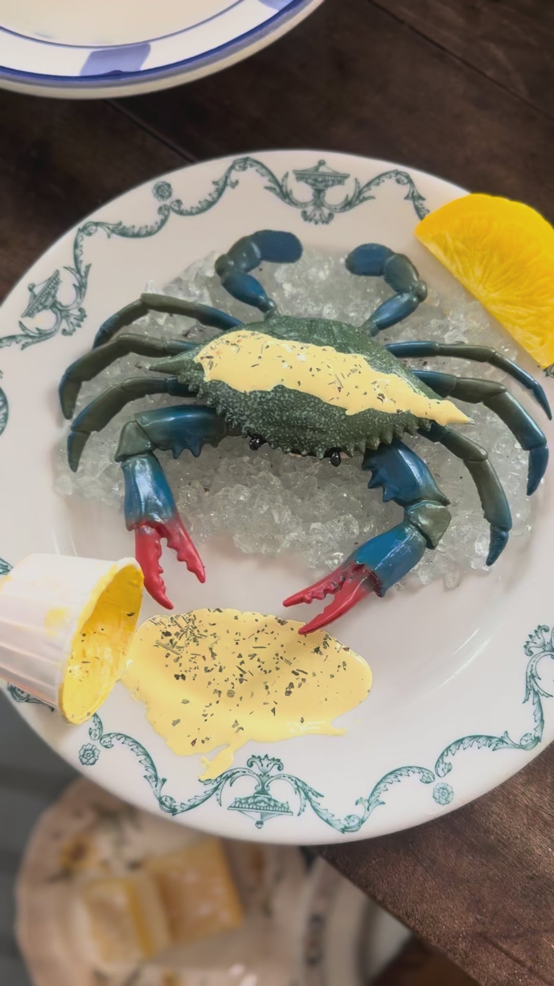 Fake Food Plate- Blue Crab