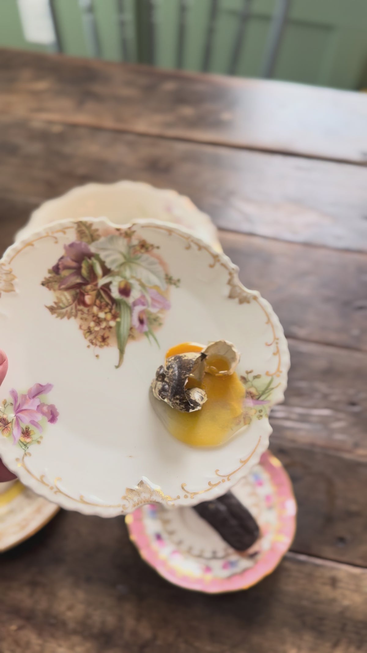 Quail Egg on Vintage Plate