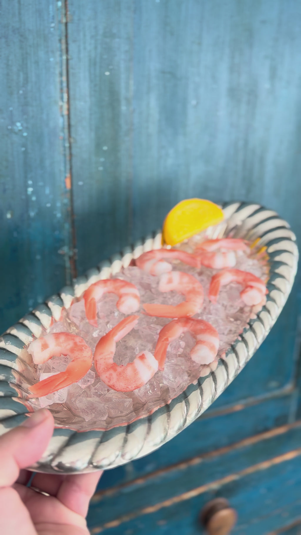 Fake food plate- Shrimp on Ice